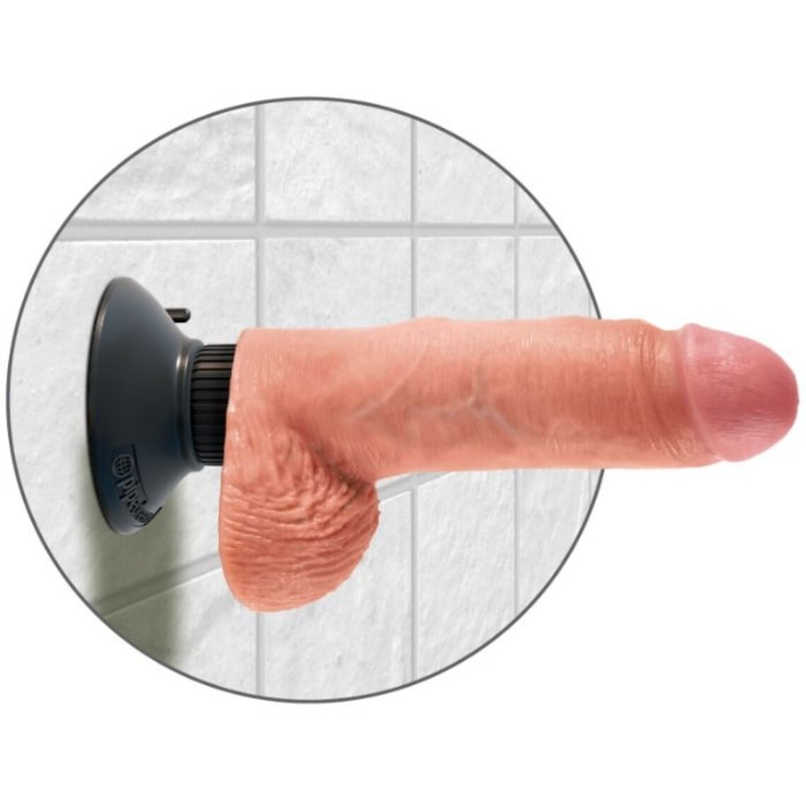 King cock 20.3 cm bite Vibrante avec Balles de Chair